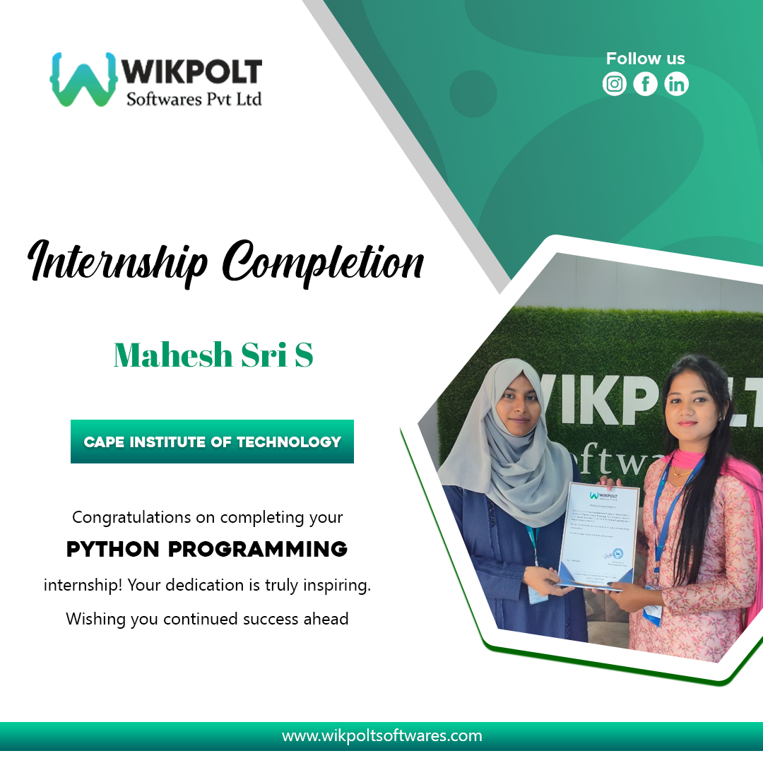 Wikpolt internship certificate presentation